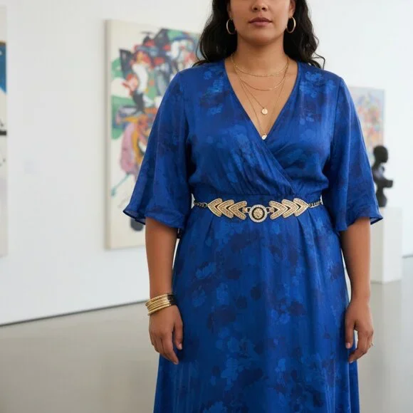 Women Gold Metal Chain Links Arrowhead Fashion Belt Lion Head Coin Charm M L XL - Picture 14 of 17